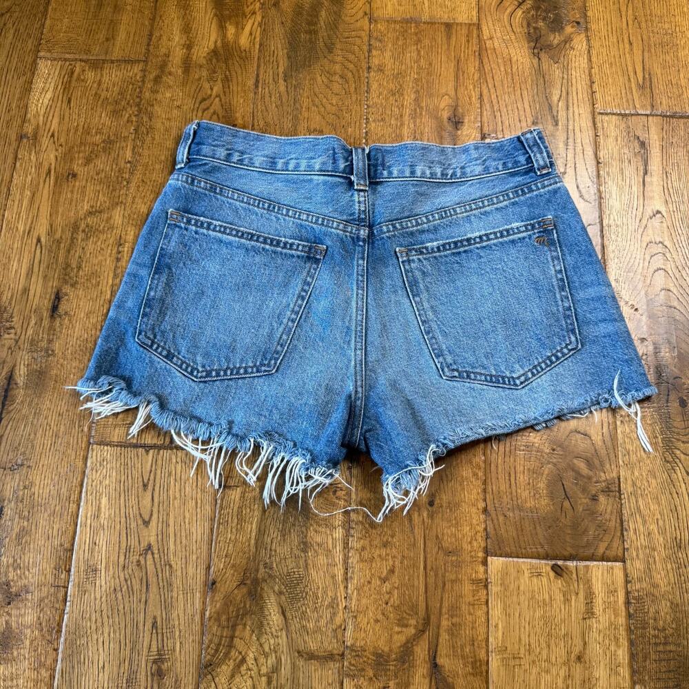 Madewell The Brynn Short Blue Denim Cutoff Shorts Button Fly Womens Size 26 - Picture 6 of 9